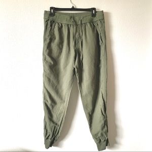 Gap Army Green Linen Cotton Joggers 